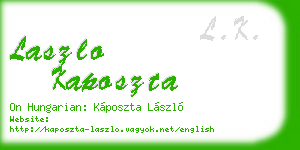 laszlo kaposzta business card